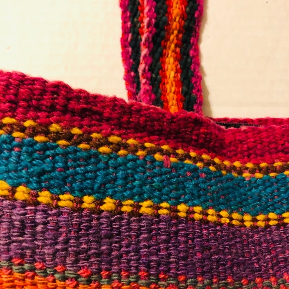 Lime Green And Multi-Color Boho Shoulder Bag - Picture 7 of 8